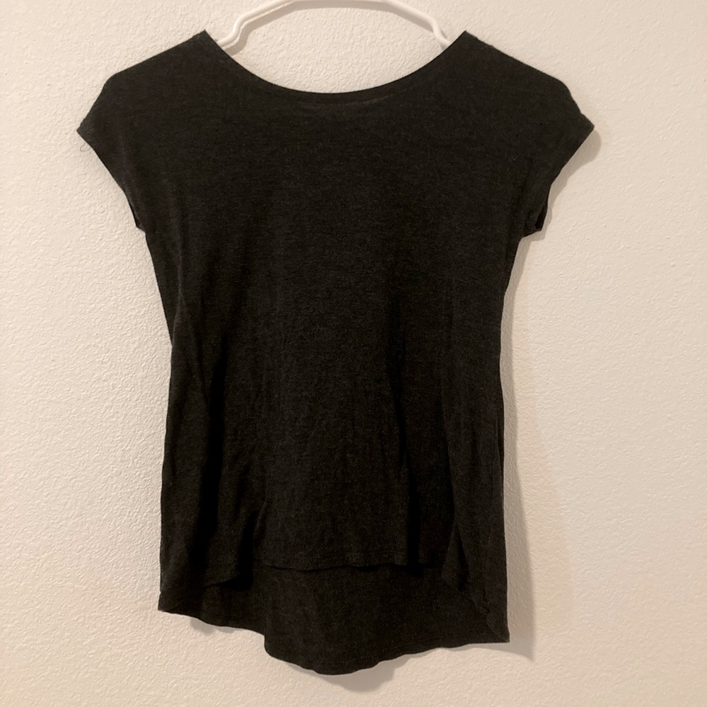 M girls cotton dark grey shirt